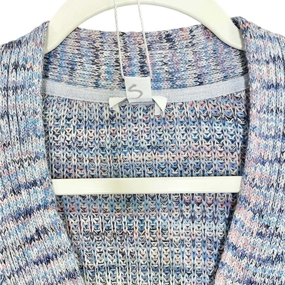 J. Jill Easy Dropped Shoulder V-Neck Cotton‎ Sweater Petite Blue and Pink NWT - Picture 11 of 16